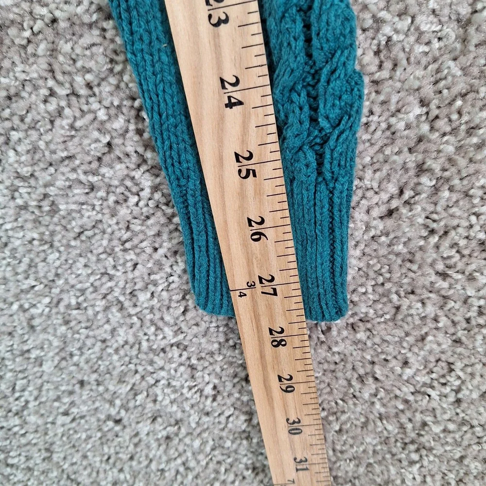Old Navy Sweater Women M Teal Cable Knit Crew Neck Pullover Casual Preppy